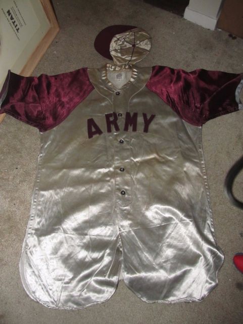 Camp Hunter Liggett - 1940s Satin Jersey and ball cap made by Spalding.
