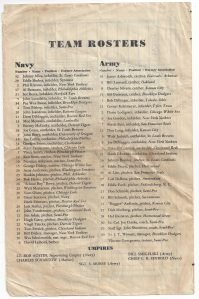 1944 Army vs Navy All Stars World Series Rosters