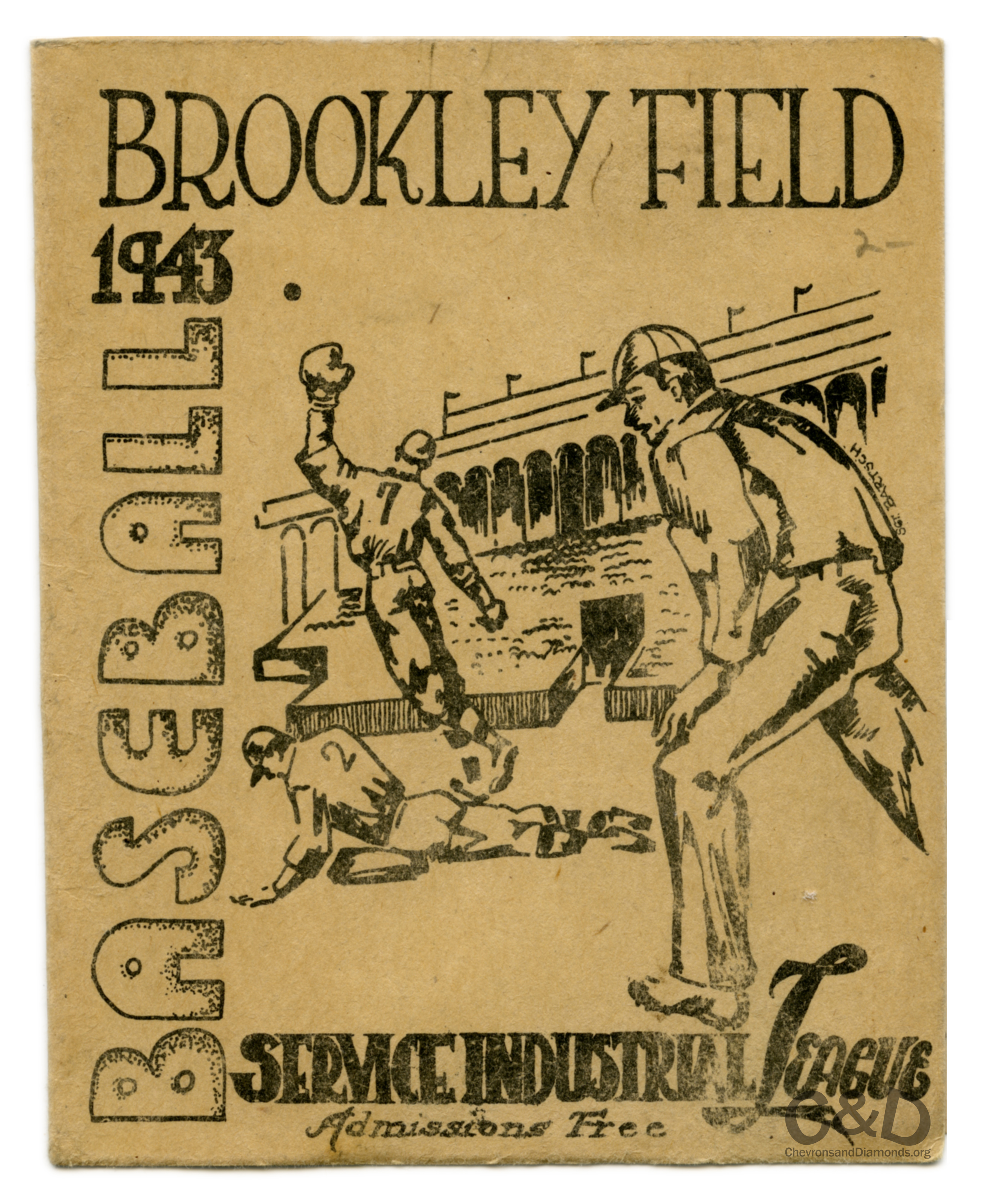 1943 Brookley Field – Season Schedule and Roster – Chevrons and Diamonds